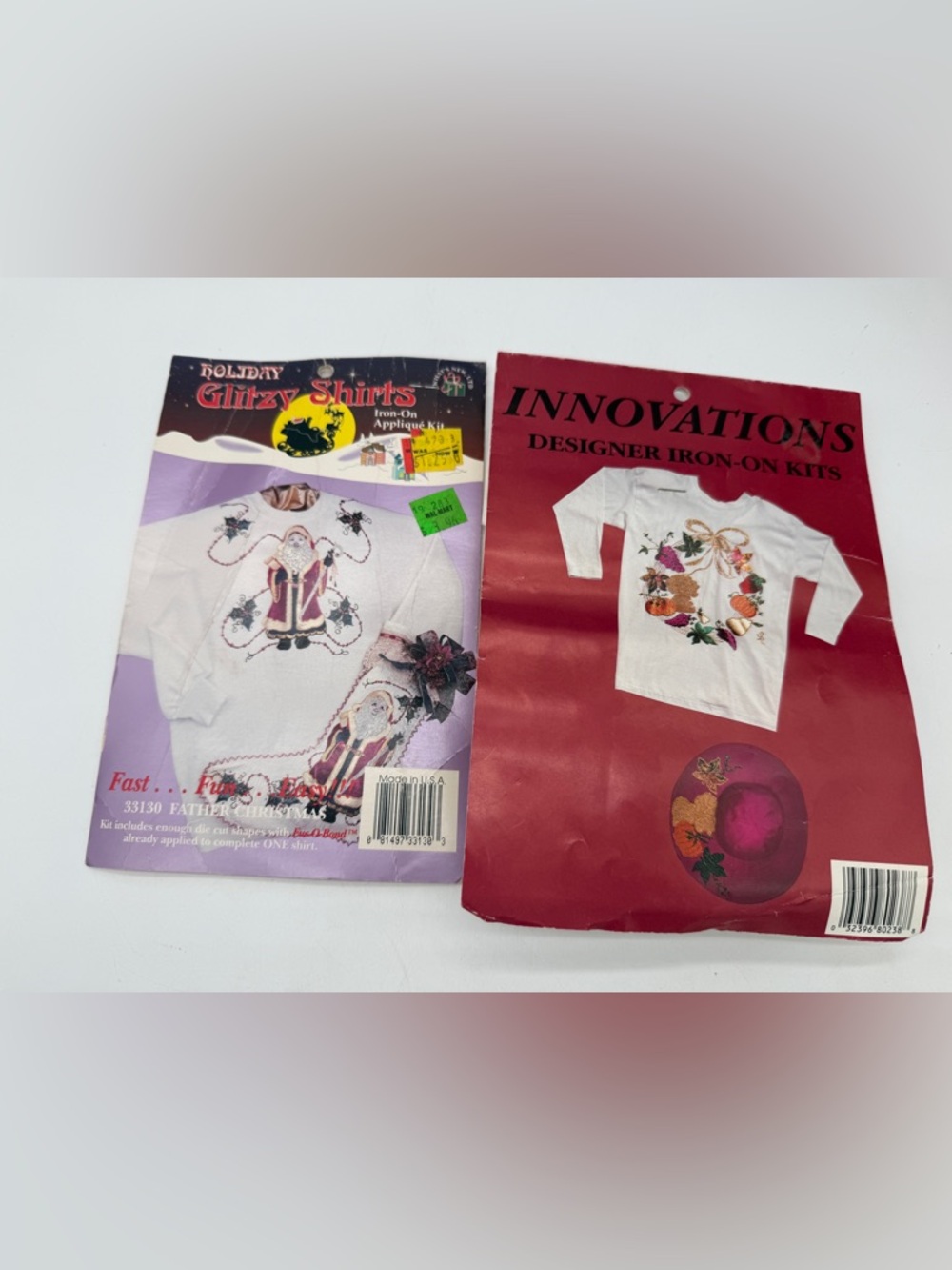 NWT- Iron-On Designs- Holiday Santa & Fall/Thanksgiving Designs- Set of 2